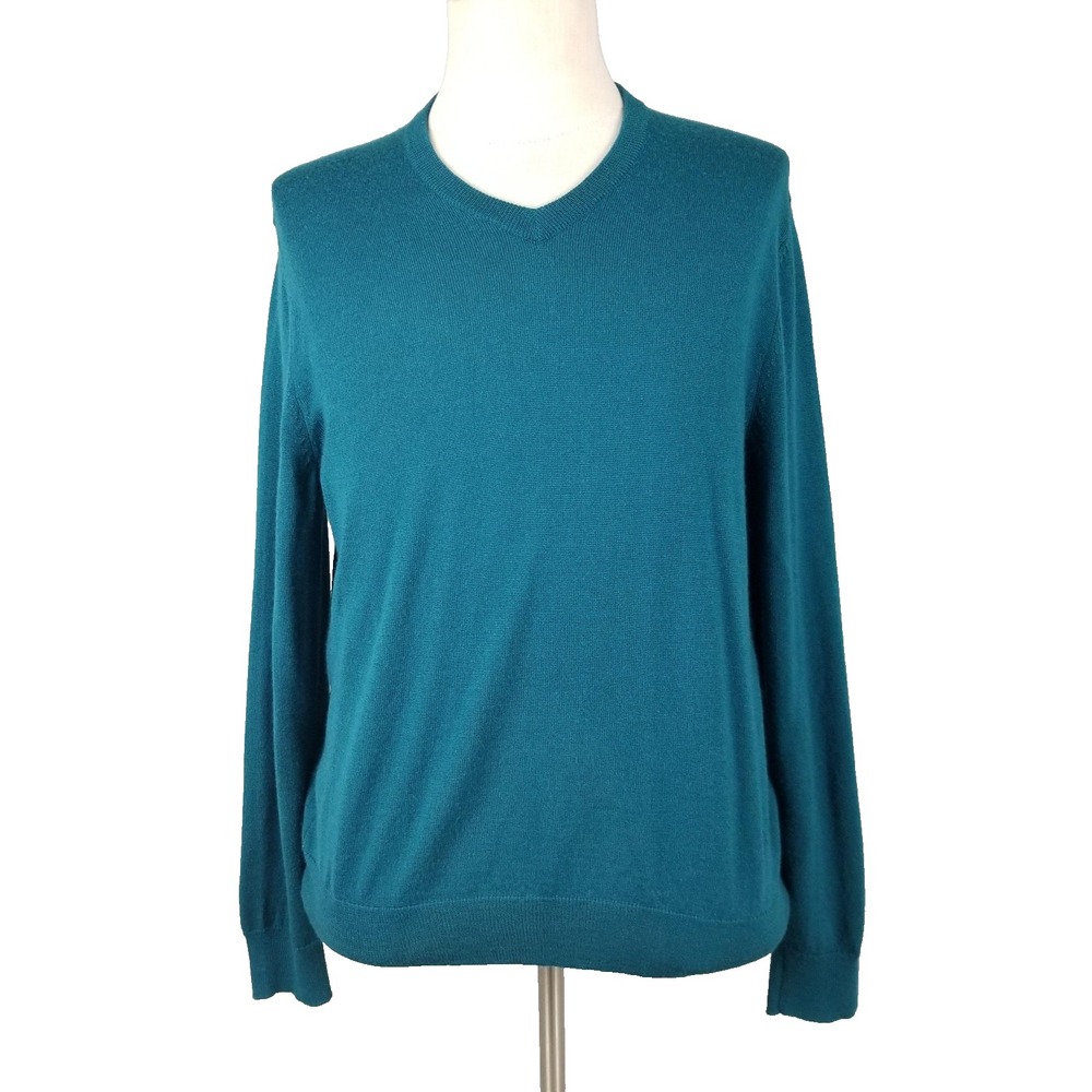 Club Room Sweater Mens Medium Merino Wool Blend Pullover Lightweight Knit